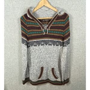 Aztec Print Hooded Sweater Wool Blend No Size See Measurements Amerinkas Peru